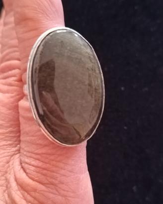 Anello  Ossidiana Argento 