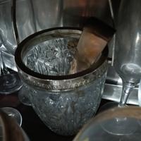 bicchieri in cristallo con bordo placcato in oro 