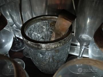 bicchieri in cristallo con bordo placcato in oro 