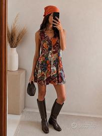 Tuta corta Vintage 100% lino Penny Black