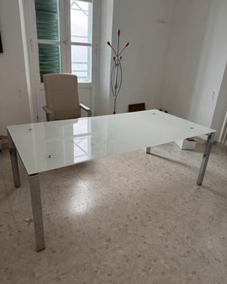 TAVOLO SCRIVANIA DI DESIGN IN VETRO