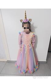 Vestito carnevale unicorno taglia 5/6