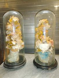 coppia di campane in vetro 