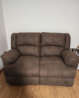 Divano 2 posti reclinabile con 2 recliner manuali