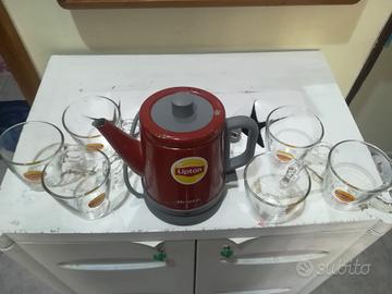 set da the con bollitore e 6 tazze lipton