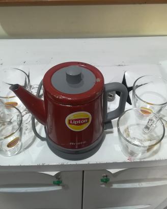 set da the con bollitore e 6 tazze lipton