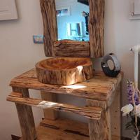 Lavandino lavabo in legno antico
