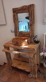 Lavandino lavabo in legno antico