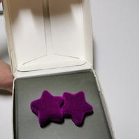 Orecchini stella velluto bouganville