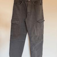 Jeans Bershka cargo - Grigio scuro, unisex