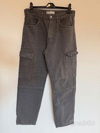 Jeans Bershka cargo - Grigio scuro, unisex
