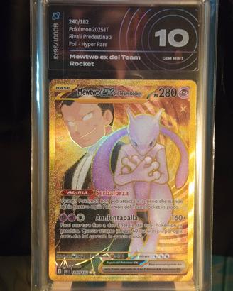 Pokémon Mewtwo ex Team Rocket 240/182 AiGrading 10