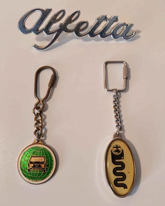 2 portachiavi vintage + scritta "Alfetta"