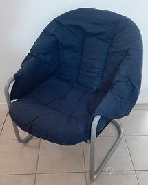 Poltrona con imbottitura blu - Made in Italy
