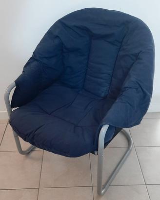 Poltrona con imbottitura blu - Made in Italy