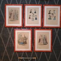 lotto 6 stampe antiche francesi vintage design art