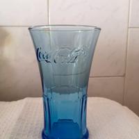 Coca Cola Coke Glass Bicchiere Blue Blu vetro
