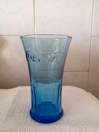 Coca Cola Coke Glass Bicchiere Blue Blu vetro