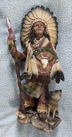 Statuetta in resina capo indiano USATA