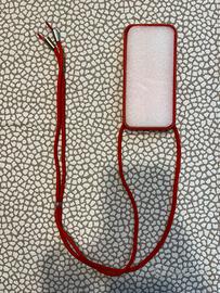 Cover per Iphone 12/12Pro rossa con cordino