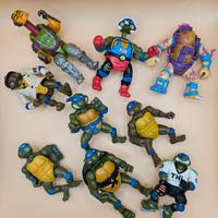 Lotto 9 Action Figure Tartarughe Ninja TMNT Vintag