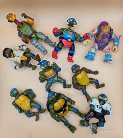 Lotto 9 Action Figure Tartarughe Ninja TMNT Vintag