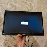 monitor PC funzionante con staffa da muro 
