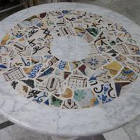 PIANO TAVOLO IN MARMO BIANCO CARRARA/RIGGIOLE NAPO