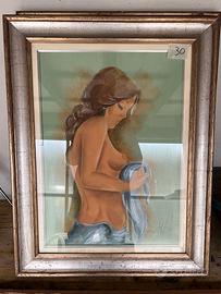 Set 2 dipinti donne nude da collezione arte