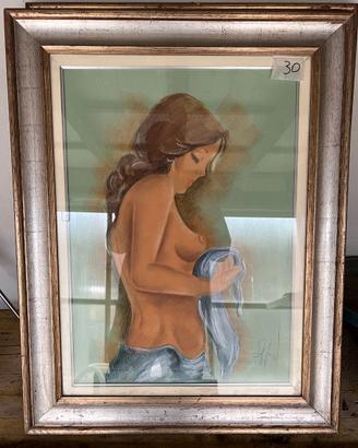 Set 2 dipinti donne nude da collezione arte