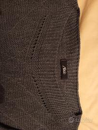 Maglione Grigio Antracite Traforato a Costine