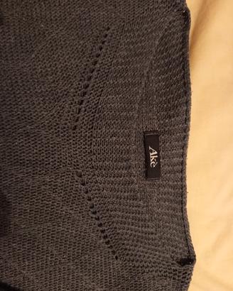 Maglione Grigio Antracite Traforato a Costine