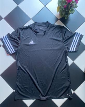 Adidas T-shirt unisex nera 3 strisce – sportiva