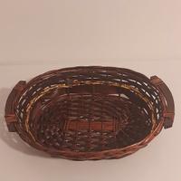 Cesta grande con manici, cestino decorazione oro