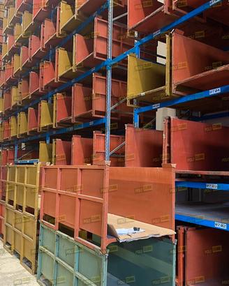 Pallet porta rotoli di stoffa sovrapponibili 