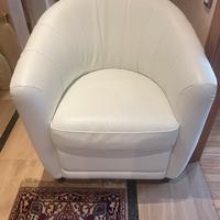 Poltrona pelle bianca Divani e Divani