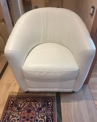 Poltrona pelle bianca Divani e Divani