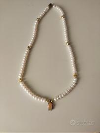 collana di vere perle d acqua e argento 