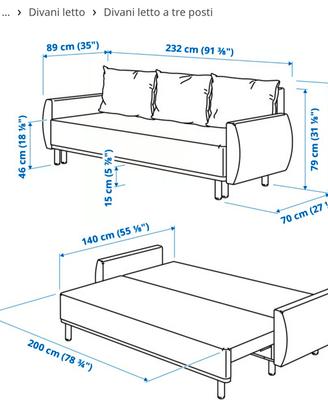 divano letto 3 posti
