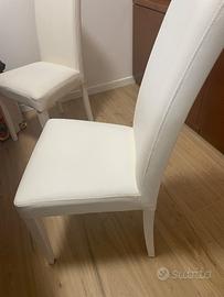 Sedie in pelle bianca