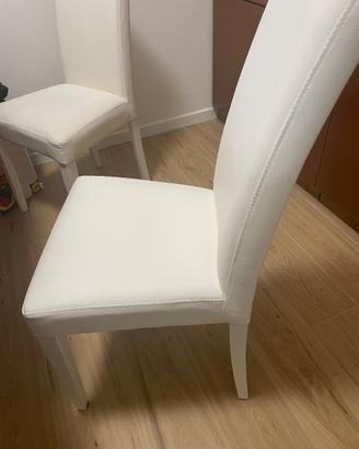Sedie in pelle bianca