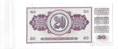 Banconota Jugoslavia 20 Dinari 1974 -