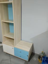 Libreria con cassetti 