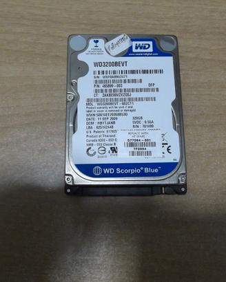 HARD DISK WESTERN DIGITAL HD Int. 320 GB SATA 2,5"