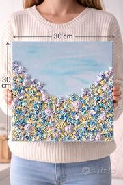 Quadro originale fatto a mano texture 3D florea