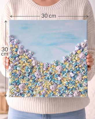 Quadro originale fatto a mano texture 3D florea