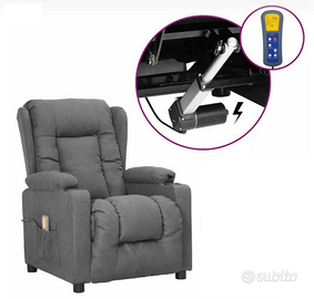 Poltrona Massaggiante Reclinabile Rialzo grigio