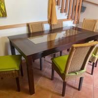 Tavolo legno 90x180 con sedie