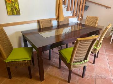 Tavolo legno 90x180 con sedie