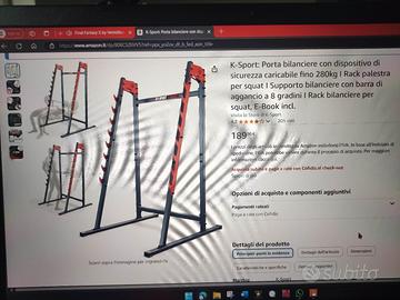 porta bilanciere per panca, squat, curl